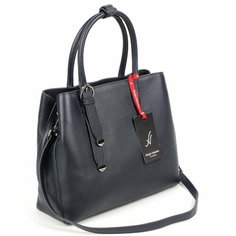 Сумка тоут Sergio Valentini, фактура гладкая, темно-синий