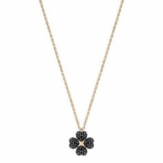 Колье SWAROVSKI, кристаллы Swarovski, черный, серебряный, золотой