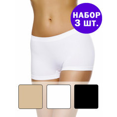Трусы SeamlessFlex Short VB Promo x 3, комплект из 3 шт., размер 2S-44, белый, бежевый, черный