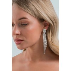 Серьги клипсы, серебряный, белый Бантами