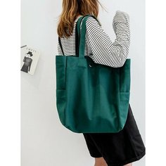 Сумка шоппер , фактура гладкая, зеленый Black Back