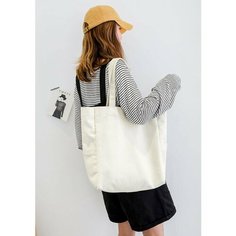 Сумка шоппер , фактура гладкая, молочно-белый Black Back