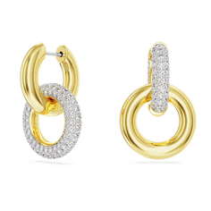 Серьги с подвесками SWAROVSKI, кристаллы Swarovski, размер 27 мм, золотистый