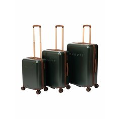 Комплект чемоданов Bugatti, 3 шт., 85 л, размер S/M/L, зеленый