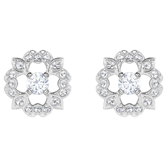 Серьги пусеты SWAROVSKI, кристаллы Swarovski, серебристый