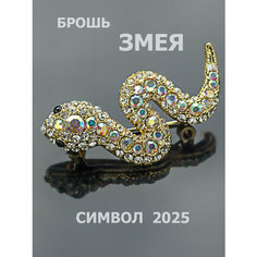 Брошь, стразы, золотой Petro Jewelry