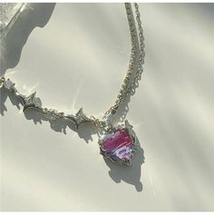 Колье Ramona, длина 41 см, розовый, серебряный