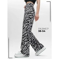 Брюки палаццо Зебра LuxeChic, размер 40, черный, белый