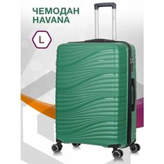 Чемодан Lcase Havana, 119 л, размер L, темно-зеленый