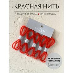 Славянский оберег, Браслет-нить IWISH, 1 шт., размер 30 см, размер one size, красный