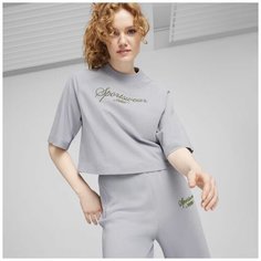 Футболка PUMA Classics+, размер 42, серый