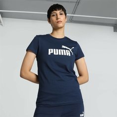 Футболка спортивная PUMA Essentials Logo Tee, размер XXS, Club Navy