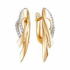 Серьги Яхонт, золото, 585 проба, фианит, , бесцветный