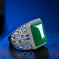 Кольцо, безразмерное, ширина 12 мм, золотистый Green Crystal