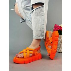 Шлепанцы Wenzhou Huahai Leather Shoes Factory Шлепанцы Элина, размер 37, оранжевый