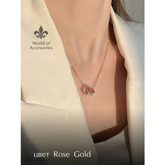 Колье World of Accessories, длина 40 см, розовое золото