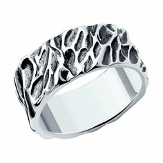 Кольцо Diamant, серебро, 925 проба, чернение, размер 19.5