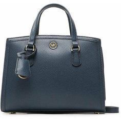Сумка тоут MICHAEL KORS, фактура зернистая, темно-синий