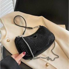 Сумка клатч Bottoncini, фактура перфорированная, черный
