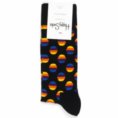 Носки Happy Socks Носки с рисунками Sunrise Dot - Black, размер 41-46, оранжевый, черный
