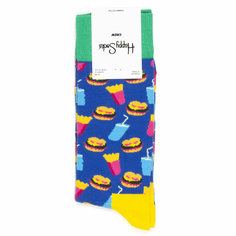 Носки Happy Socks Носки с рисунками Burgers - Blue, размер 36-40, голубой