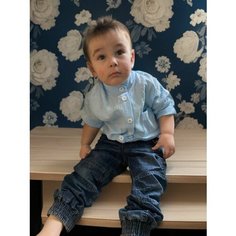 Рубашка MARCO Soni, размер 7-8 лет 116-122, голубой