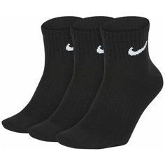 Носки NIKE EVERY DAY LIGHTWEIGHT ANKLE 3 PAIR SOCKS, комплект, 3 пары, размер M, черный