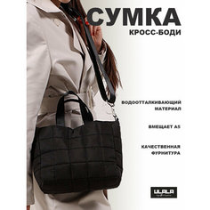 Сумка мессенджер ULALA, фактура стеганая, черный