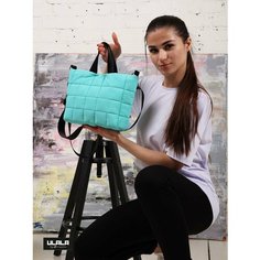 Сумка мессенджер ULALA, фактура стеганая, ментол