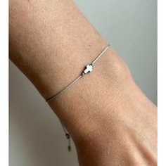 Браслет-нить, 1 шт., размер one size, серебристый My Code Brand