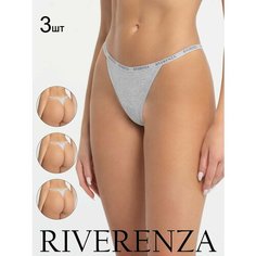 Трусы Riverenza, комплект из 3 шт., размер 42, серый