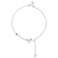 Браслет на ногу WASABI jewell, длина 18 см, серебристый