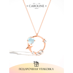 Колье Caroline Jewelry, лунный камень, кристалл, длина 45 см, золотой