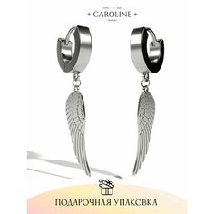 Серьги конго Caroline Jewelry, кристалл, серебряный