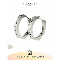 Серьги конго Caroline Jewelry, кристалл, серебряный