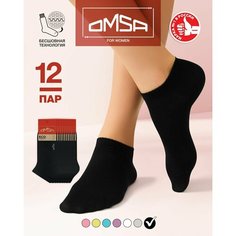 Носки Omsa, комплект, 12 пар, размер 25, nero