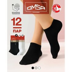 Носки Omsa, комплект, 12 пар, размер 25, мультиколор