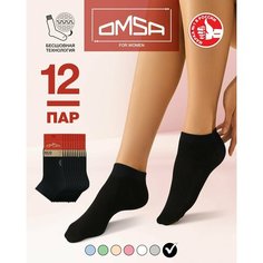 Носки Omsa, комплект, 12 пар, размер 25, nero