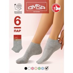 Носки Omsa, комплект, 6 пар, размер 25, grigio chiaro