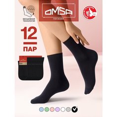 Носки Omsa, комплект, 12 пар, размер 25, nero