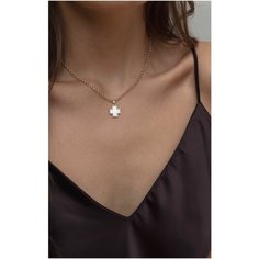 Колье BLV Jewerly, перламутр, длина 40.5 см, золотой