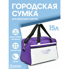 Сумка спортивная HAYDER, 15 л, 20х25х35 см, ручная кладь, фиолетовый