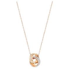 Колье SWAROVSKI, кристаллы Swarovski, длина 42 см, розовое золото