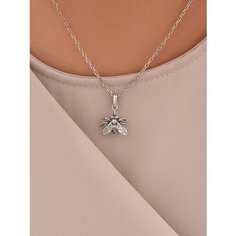 Подвеска Самородок, серебро, 925 проба, оксидирование, чернение, фианит