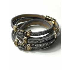 Браслет Florento, кристалл, стекло, металл, 1 шт., размер 18 см, серебряный/серый