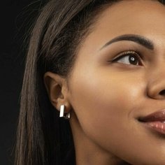 Серьги двусторонние Sirius Jewelry, серебро, 925 проба, родирование, размер 13 мм, , серебристый
