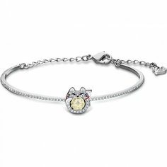 Жесткий браслет SWAROVSKI, кристаллы Swarovski, желтый, серебристый