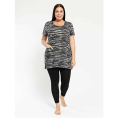 Туника Magic lady, размер 60, серый, белый, черный