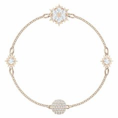 Браслет SWAROVSKI, кристаллы Swarovski, 1 шт., размер 17.3 см, золотистый