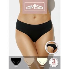 Трусы Omsa, комплект из 3 шт., размер 42 (XS), бежевый, черный, белый
